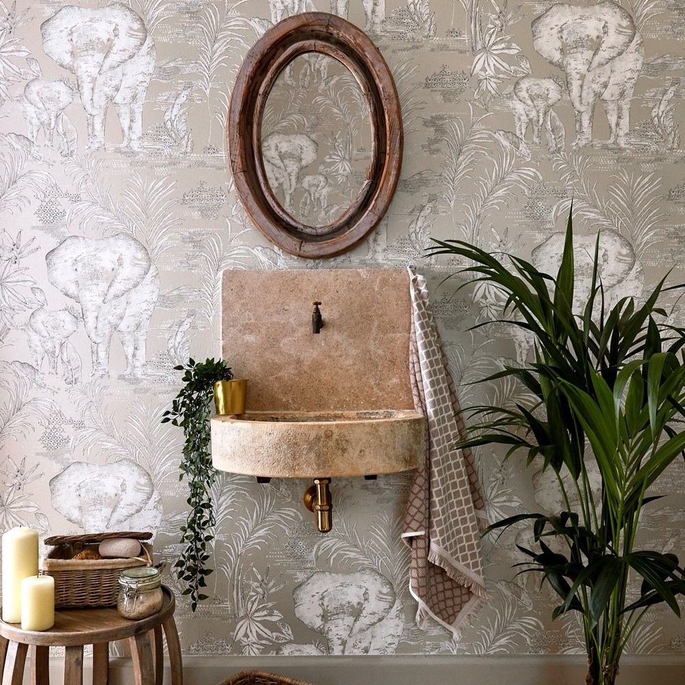 Kinabalu Wallpaper 111776 by Harlequin in Linen Beige